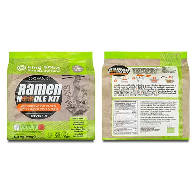 Buckwheat Ramen Noodle Kit Zesty Ginger Miso & Tofu