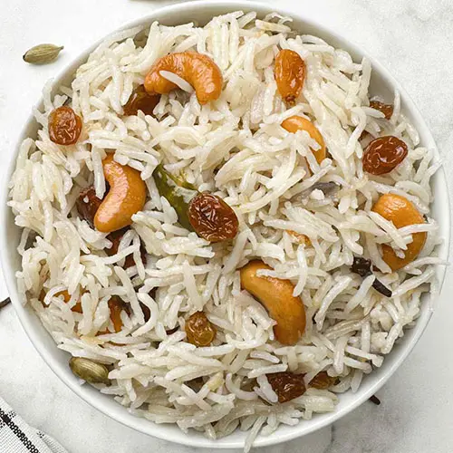 Ghee Rice and Vegetable Kurma