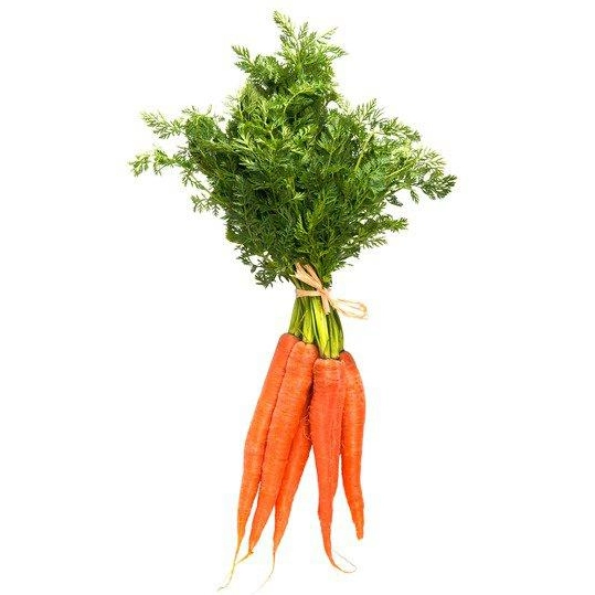 Organic Carrot Bunches with Leaves