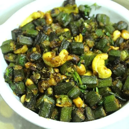 Okra with Fried Nuts